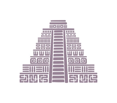Aztec pyramid, Mayan and Inca tribal totem symbol vector