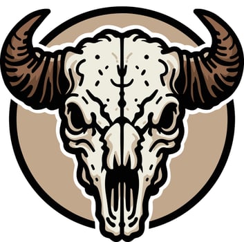 Bison skull illustration vector