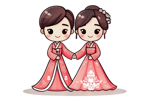 Bride Kawaii Cartoon Characters Cute Lines and Colors Coloring Pages png