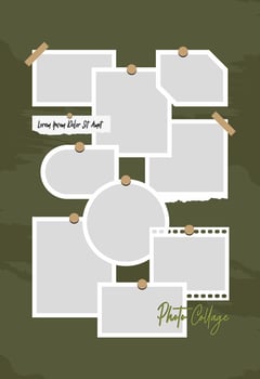 Pictures or photos frame collage. comics page grid layout abstract photo frames and digital photo wall template vector