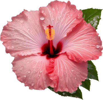 Close-up of a blooming hibiscus flower. AI-Generated. png