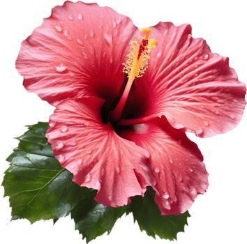 Close-up of a blooming hibiscus flower. AI-Generated. png