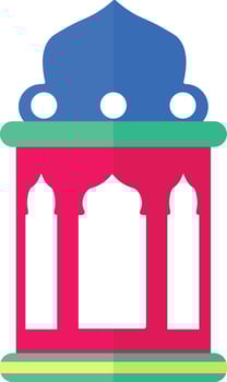 Ramadhan Kareem Lantern Icon. with Flat Cartoon Design vector