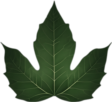 An image of a stylized leaf. AI-Generated. png