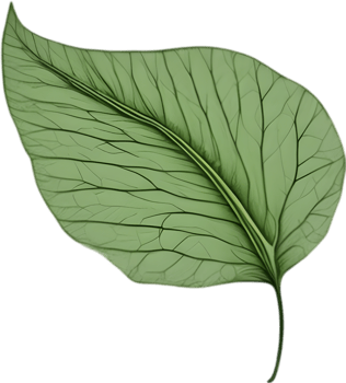An image of a stylized leaf. AI-Generated. png