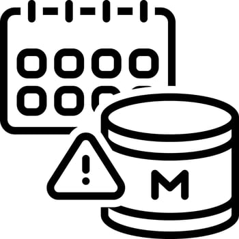 Black line icon for expiry date vector