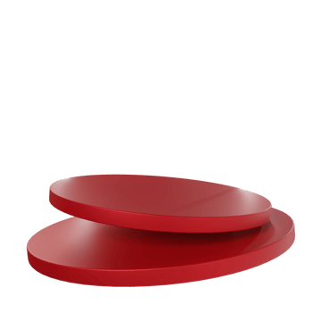 3d render of floating red thin tube podium with glowing ring lights png