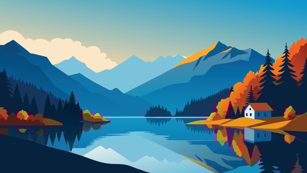 Beautiful autumn scene of Hintersee lake. Colorful morning view Beauty of nature concept background vector