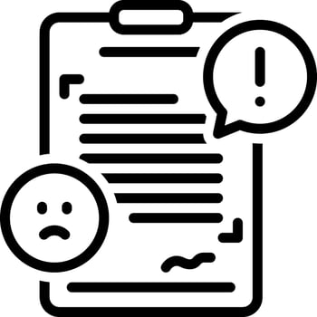 Black line icon for complaint vector