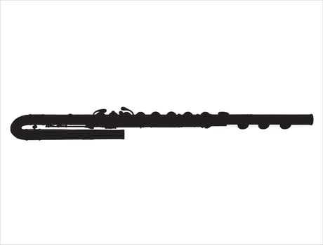 Flute silhouette on white background vector