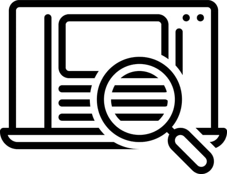 Black line icon for research vector