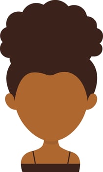 African Woman Avatar with Afro Hairstyle and Flat Face Design. Cartoon Illustration vector