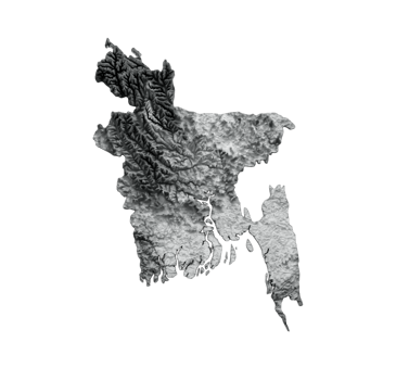 Bangladesh Map Shaded relief Color Height map 3d illustration png