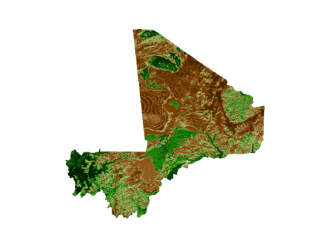 Mali Topographic Map 3d realistic map Color 3d illustration png
