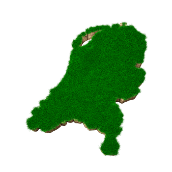 Netherlands map soil land geology cross section with green grass 3d illustration png