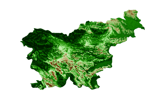 Slovenia Topographic Map 3d realistic map Color 3d illustration png