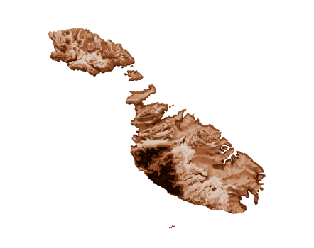 Map of Malta in old style, brown graphics in a retro style Vintage Style. High detailed 3d illustration png