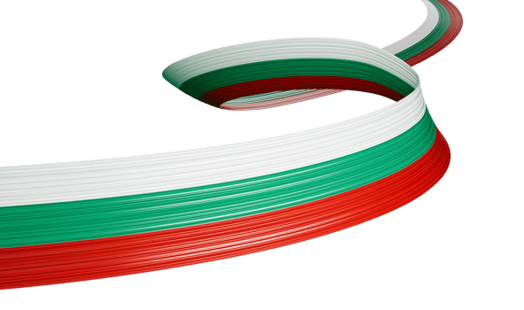 Wavy Bulgaria country flag for independence day 3d illustration png