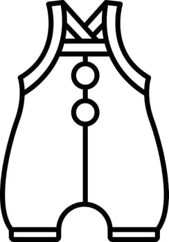 kids overalls dress outline illustration vector