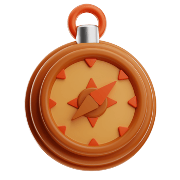 Compass camping illustration 3d png