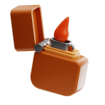Zippo Lighter camping illustration 3d png