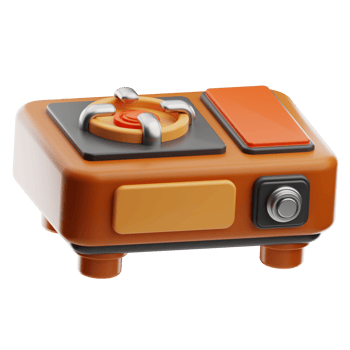 Stove camping illustration 3d png