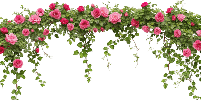 Tropical liana branches, flower and tropical leaves on transparent background, tropical vine hanging ivy plant png