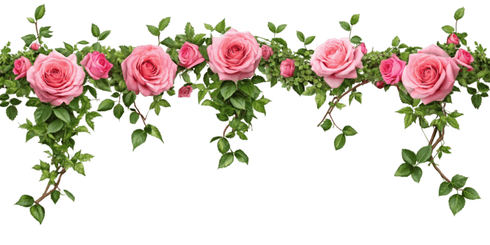 Tropical liana branches, flower and tropical leaves on transparent background, tropical vine hanging ivy plant png