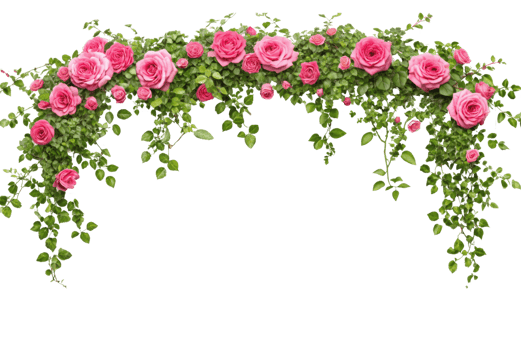 Tropical liana branches, flower and tropical leaves on transparent background, tropical vine hanging ivy plant png