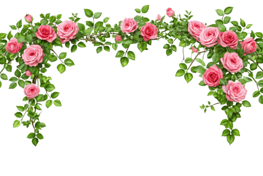 Tropical liana branches, flower and tropical leaves on transparent background, tropical vine hanging ivy plant png