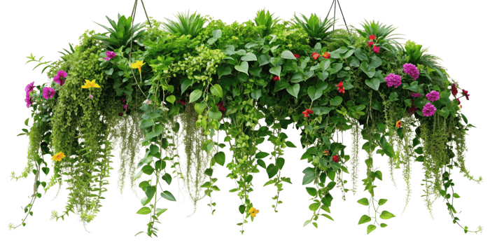 Green vine, creeper or ivy hanging from above or climbing the wall. Ivy isolated on transparent background png