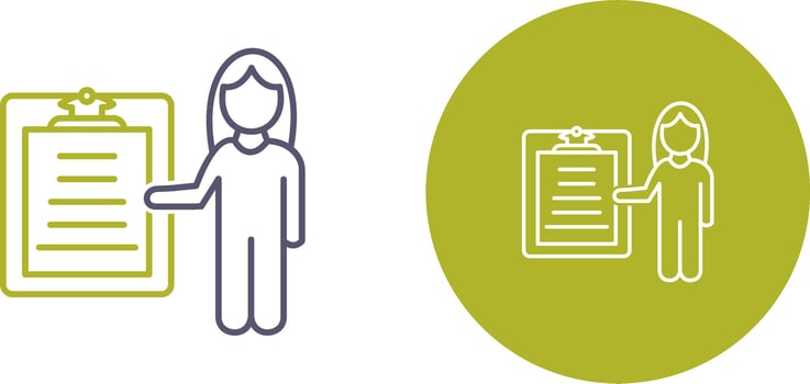 Unique Female Presenter Icon Design vector