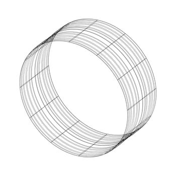 Abstract geometric cylinder. Isometric grid. Circle, drawing, 3D illusion. vector