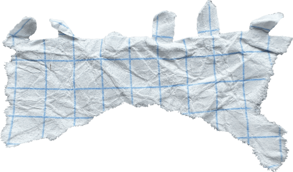 White Torn Crumpled Checkered Paper Piece png