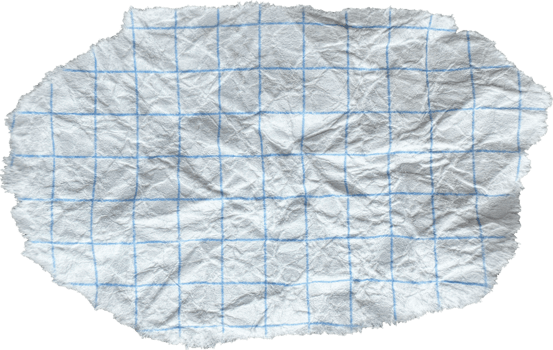 White Torn Crumpled Checkered Paper Piece png