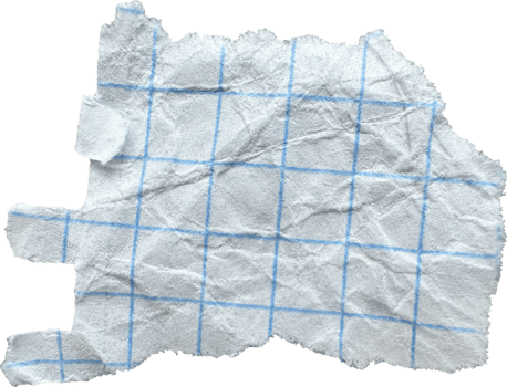White Torn Crumpled Checkered Paper Piece png