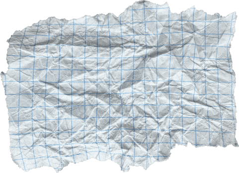 White Torn Crumpled Checkered Paper Piece png