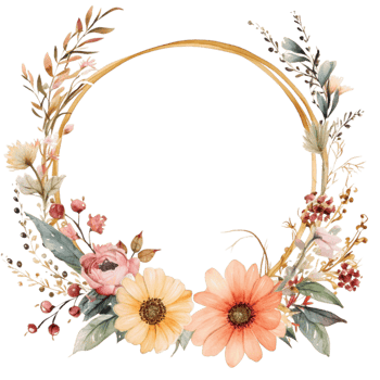 Watercolor Flowers Frame png