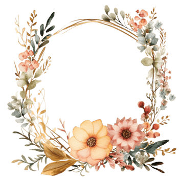 Watercolor Flowers Frame png