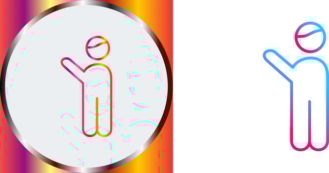 Waving to people Icon Design vector