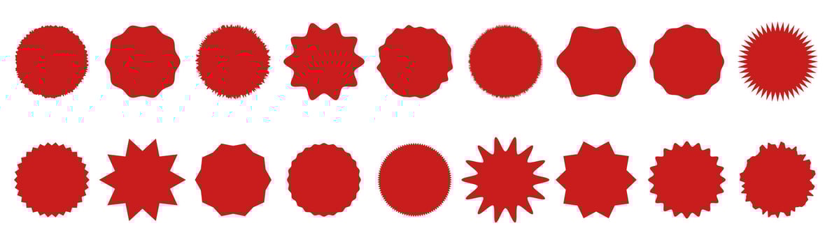 Collection circle postage stamps. Banners, insignia, logos, icons, labels and badges set. icons design elements vector