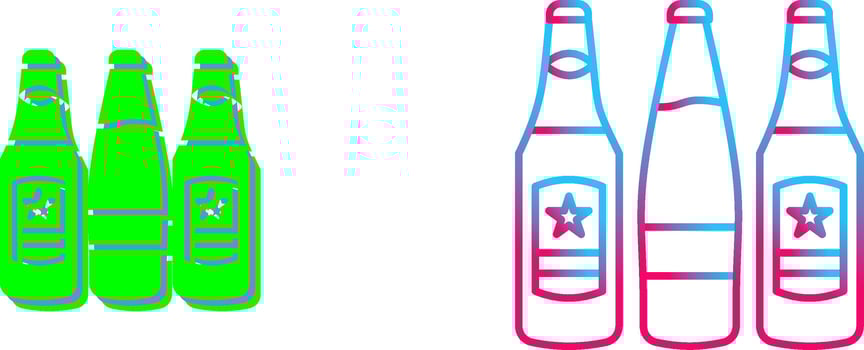 Beer Bottles Icon Design vector