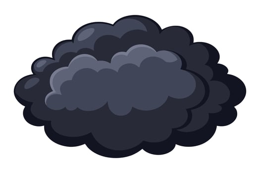 Darkness cloud fluffy shape flat illustration on white background vector