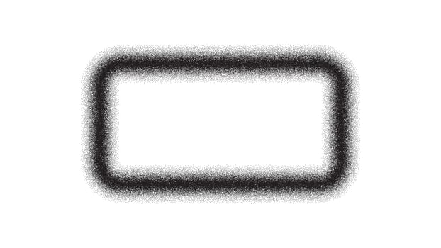 Noise rectangle frame. Gradient grain pattern border. Dot texture template for banner. Isolated shape on white background. vector