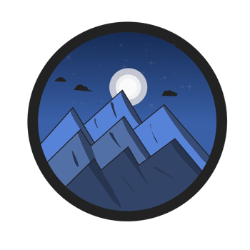 Illustration of mountains at night png