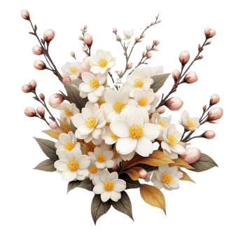 Winter jasmine flower isolated on transparent background png