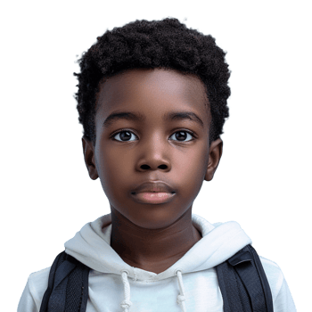 School child portrait isolated, Ai png