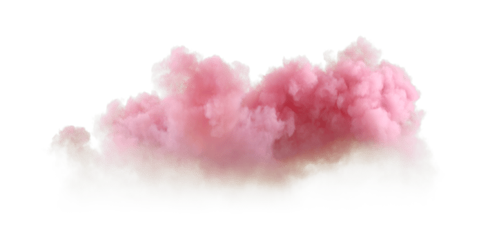 Pink clouds pastel atmosphere on transparent backgrounds 3d rendering png