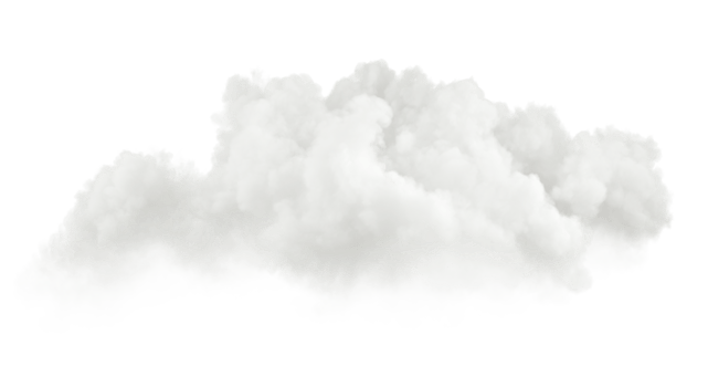 Smooth soft clouds cut out transparency background 3d illustration png