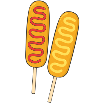corndog street food cartoon illustration png